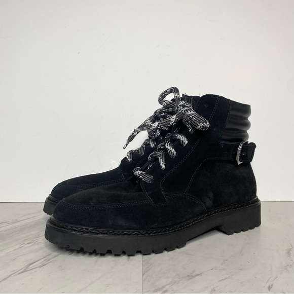 Aquatalia Mayra Weatherproof Lace Up Black Suede Boot 9 1/2 - Picture 14 of 14